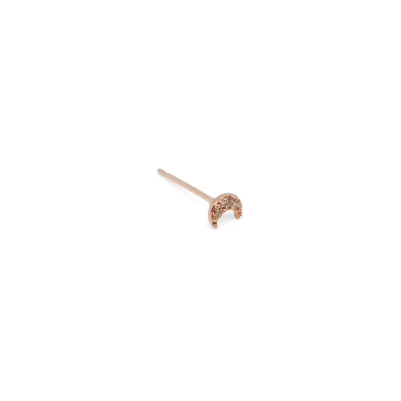 14k Diamond Moon Stud