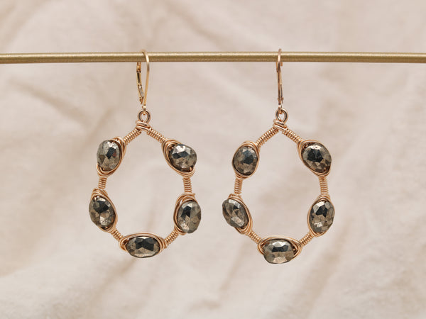 Julie Wrapped Gemstone Hoops